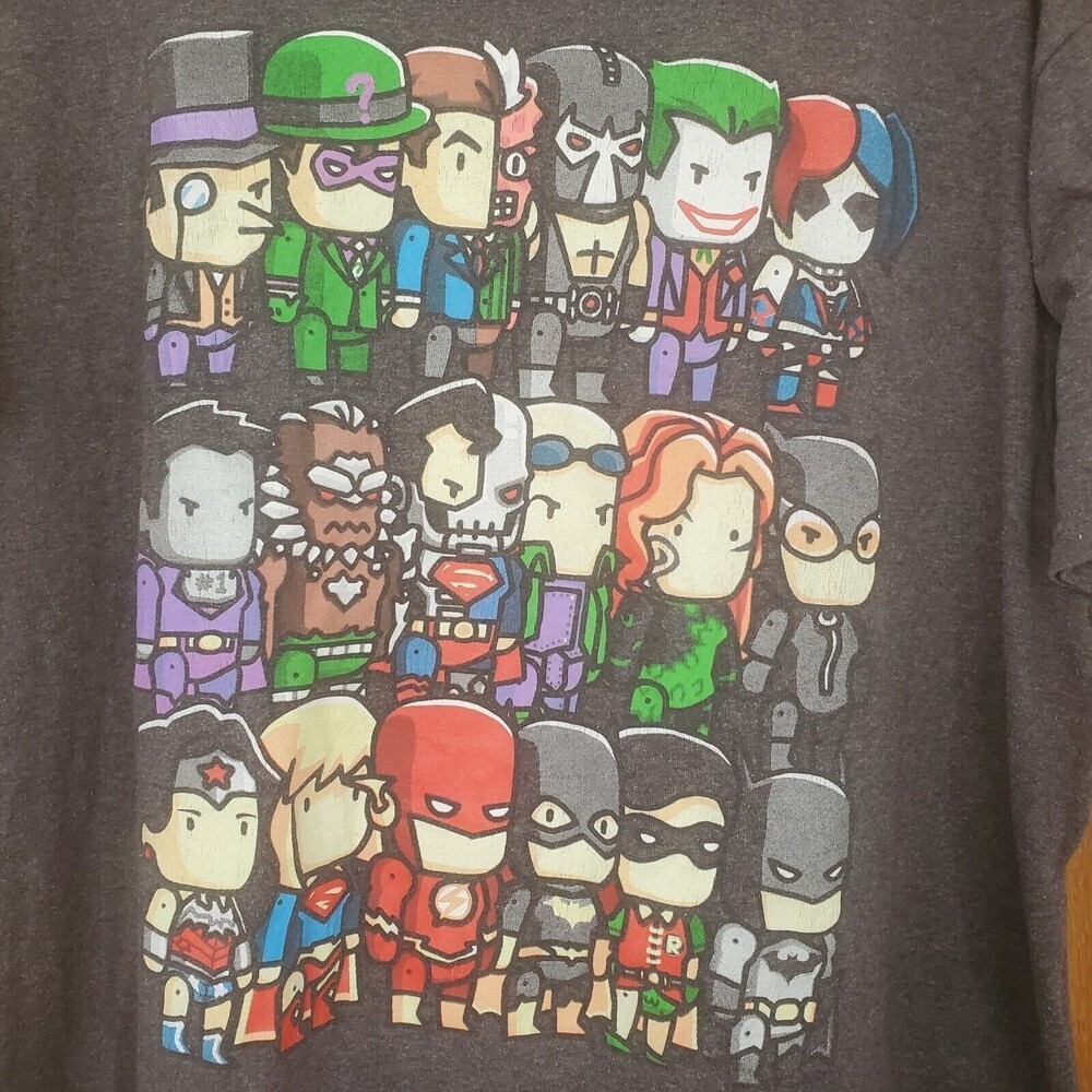 DC Comics Justice T Shirt‎ Scribblenauts League Super Heroes Villains Mens Sz XL
